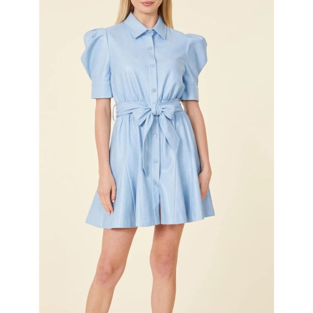 Dolce Cabo Vegan Leather Puff
Sleeve Belted Skate Dress
D20